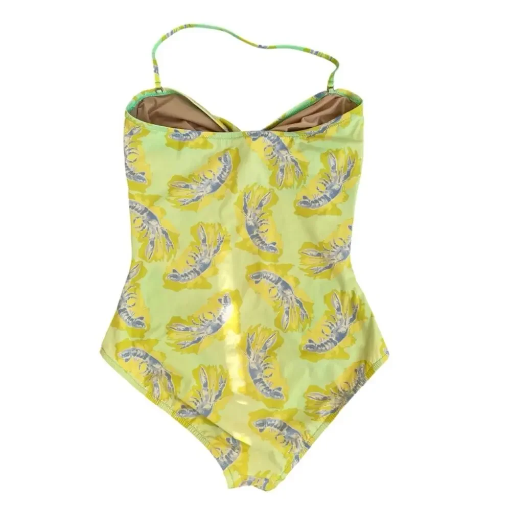 J.Crew Lobster Print Halter One-Piece Swimsuit  8 Medium